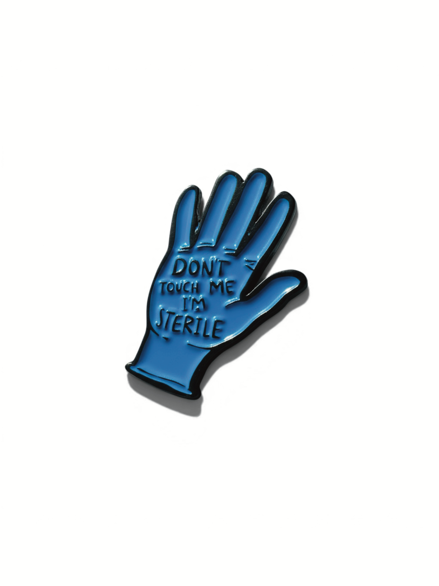 Pin metálico guante "DON´T TOUCH ME I´M STERILE"